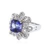 Image 2 : 18KT White Gold 5.60 ctw Tanzanite and Diamond Ring