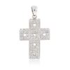 Image 1 : 14KT White Gold 0.56 ctw Diamond Cross Pendant