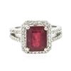 Image 1 : 14KT White Gold 5.56 ctw Ruby and Diamond Ring