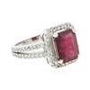 Image 2 : 14KT White Gold 5.56 ctw Ruby and Diamond Ring