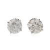 Image 1 : 14KT White Gold 4.10 ctw Diamond Stud Earrings