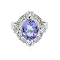 14KT White Gold 2.69 ctw Tanzanite and Diamond Ring