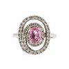 Image 1 : 14KT White Gold 0.96 ctw Pink Sapphire and Diamond Ring