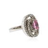Image 2 : 14KT White Gold 0.96 ctw Pink Sapphire and Diamond Ring