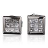 Image 1 : 14KT White Gold 0.73 ctw Princess Diamond Earrings