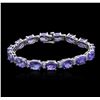 Image 1 : 14KT White Gold 34.30 ctw Tanzanite and Diamond Bracelet