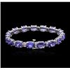 Image 2 : 14KT White Gold 34.30 ctw Tanzanite and Diamond Bracelet