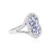 Image 2 : SILVER 1.48 ctw Tanzanite and White Sapphire Ring