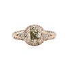 Image 1 : 14KT Rose Gold 1.48 ctw Fancy Yellowish Green Diamond Ring