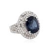Image 2 : 18KT White Gold GIA Certified 12.00 ctw Sapphire and Diamond Ring