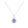 Image 2 : 14KT White Gold 3.14 ctw Tanzanite and Diamond Pendant With Chain