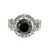 Image 1 : 14KT White Gold 6.34 ctw Black Diamond Ring