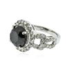 Image 2 : 14KT White Gold 6.34 ctw Black Diamond Ring
