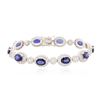 Image 1 : 14KT White Gold 7.00 ctw Sapphire and Diamond Bracelet