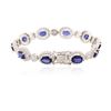 Image 2 : 14KT White Gold 7.00 ctw Sapphire and Diamond Bracelet