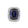 Image 1 : 14KT White Gold GIA Certified 29.75 ctw Tanzanite and Diamond Ring