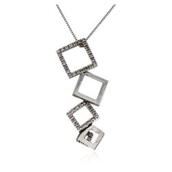 14KT White Gold 0.58 ctw Diamond Pendant With Chain