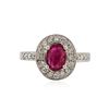 Image 1 : 14KT White Gold 0.89 ctw Ruby and Diamond Ring