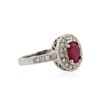 Image 2 : 14KT White Gold 0.89 ctw Ruby and Diamond Ring