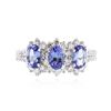Image 1 : 14KT White Gold 1.32 ctw Tanzanite and Diamond Ring