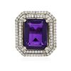 Image 1 : 14KT Two-Tone 11.31 ctw Amethyst and Diamond Ring