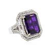 Image 2 : 14KT Two-Tone 11.31 ctw Amethyst and Diamond Ring