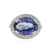 Image 1 : 14KT White Gold 5.81 ctw Tanzanite and Diamond Ring