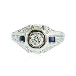 18KT White Gold 0.46 ctw Sapphire and Diamond Ring