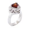 Image 3 : 18KT White Gold 3.18 ctw Garnet and Diamond Ring