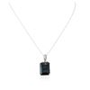 Image 2 : 14KT White Gold 31.80 ctw Topaz and Diamond Pendant With Chain