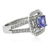 Image 2 : 14KT White Gold 1.38 ctw Tanzanite and Diamond Ring