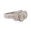 Image 2 : 18KT White Gold 1.48 ctw Oval Cut Diamond Ring