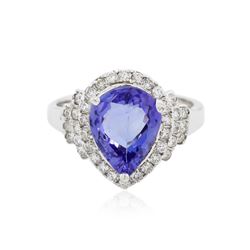 14KT White Gold 2.90 ctw Tanzanite and Diamond Ring