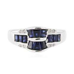 14KT White Gold 1.90 ctw Sapphire and Diamond Ring