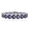 Image 1 : 14KT White Gold 32.00 ctw Sapphire and Diamond Bracelet