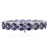 Image 2 : 14KT White Gold 32.00 ctw Sapphire and Diamond Bracelet