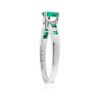 Image 3 : 14KT White Gold 0.55 ctw Emerald and Diamond Ring