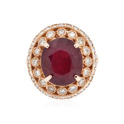 14KT Rose Gold 5.47 ctw Ruby and Diamond Ring