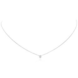 14KT White Gold 0.09 ctw Diamond Solitaire Necklace