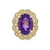 Image 1 : 14KT Yellow Gold 10.46 ctw Amethyst and Diamond Ring