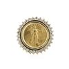 Image 1 : 14KT Yellow Gold 0.45 ctw Diamond Coin Ring