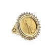 Image 2 : 14KT Yellow Gold 0.45 ctw Diamond Coin Ring