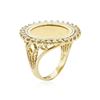 Image 3 : 14KT Yellow Gold 0.45 ctw Diamond Coin Ring