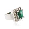 Image 2 : 14KT White Gold 3.83 ctw Emerald and Diamond Ring