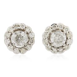 14KT White Gold 1.40 ctw Diamond Earrings