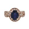 Image 1 : 14KT Rose Gold 3.24 ctw Sapphire and Diamond Ring