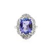Image 1 : 14KT White Gold 5.45 ctw Tanzanite and Diamond Ring