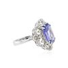 Image 2 : 14KT White Gold 5.45 ctw Tanzanite and Diamond Ring