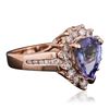 Image 2 : 14KT Rose Gold 2.40 ctw Tanzanite and Diamond Ring