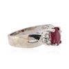 Image 2 : 14KT White Gold 1.32 ctw Ruby and Diamond Ring